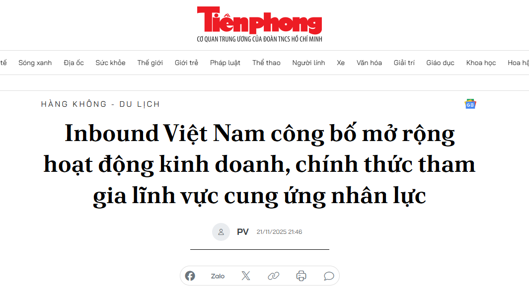 Inbound Việt Nam công bố mở rộng hoạt động kinh doanh, chính thức tham gia lĩnh vực cung ứng nhân lực